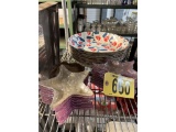 LOT: LARGE SEAFOOD/LOBSTER PLATES, STARFISH GLASS DISHES