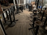 CONTENTS OF SECOND FLOOR STORAGE AREA BESIDE STAIRS: PODIUM W/ AUDIO, TABLE PEDESTAL BASES, MIRROR