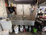 2-BAY STAINLESS STEEL SINK W/FAUCET, 5' X 24