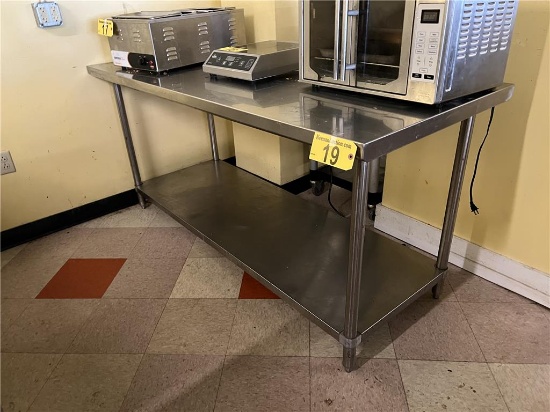 6'X30" STAINLESS STEEL TABLE WITH LOWER STAINLESS STEEL SHELF
