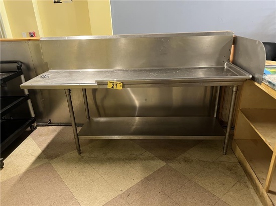 87"X30" STAINLESS STEEL CLEAN TABLE WITH LOWER STAINLESS STEEL SHELF