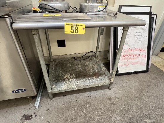 3'X30" STAINLESS STEEL TABLE WITH GALVANIZED LOWER SHELF