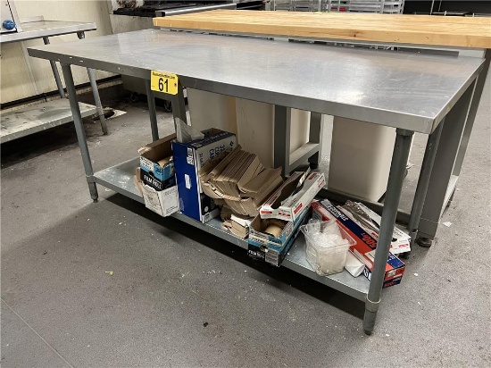 6'X30" STAINLESS STEEL TABLE WITH LOWER GALVANIZED SHELF