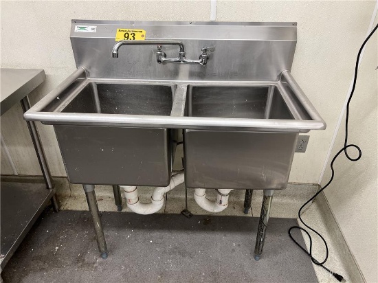 REGENCY MODEL 600SZ1717 41"X22.5" STAINLESS STEEL 2-COMPARTMENT SINK