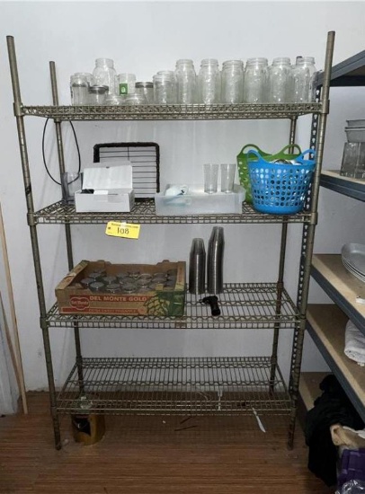 METRO 4-SHELF WIRE RACK, 4'X18"X75"H, ON CASTERS