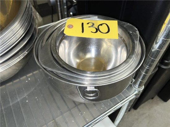 (5) ASSORTED SIZE STAINLESS STEEL BOWLS, 7"-10"