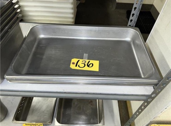 (6) STAINLESS STEEL INSERTS, 19"X11.5"X2"D