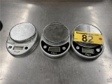 (3) DIGITAL KITCHEN SCALES, (2) OZERI MODEL ZK14-S, (1) ESCALI