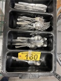 LOT: ASSORTED SILVERWARE WITH CADDY