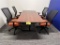5-PC CONFERENCE SET: VERSTEEL 6'X3' TABLE W/(4) SIT-ON-IT MESH HIGH BACK SWIVEL OFFICE CHAIRS