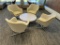 5-PC RECEPTION SET: ROUND TABLE W/(4) UPHOLSTERED BARREL BACK CHAIRS