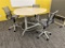 HERMAN MILLER 4-PC CONFERENCE SET: HIGH TOP ROUND CONFERENCE TABLE W/(3) MESH SETU STOOLS