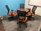 6-PC CONFERENCE SET: (4) SIT-ON-IT MESH HIGH BACK MULTITASK SWIVEL OFFICE CHAIRS & (2) ROUND TABLES