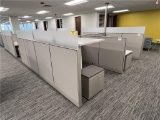 4-HERMAN MILLER 6'X6' CANVAS OFFICE LANDSCAPES W/(4) HERMAN MILLER MOTIA ADJUSTABLE HEIGHT DESKS