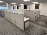 4-HERMAN MILLER 6'X6' CANVAS OFFICE LANDSCAPES W/(4) HERMAN MILLER MOTIA ADJUSTABLE HEIGHT DESKS