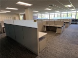 10-HERMAN MILLER 6'X6' CANVAS OFFICE LANDSCAPES W/(9) HERMAN MILLER MOTIA ADJUSTABLE HEIGHT DESKS