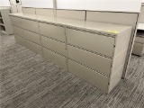 (4) 3-DRAWER LATERAL FILE CABINETS, LOCKING, 36