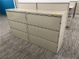 (2) 3-DRAWER LATERAL FILE CABINETS, LOCKING, 36