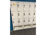 HERMAN MILLER 12-DOOR LOCKER UNIT W/NUMERIS BY DIGILOCK SOLA KEYPAD DIGITAL LOCKS