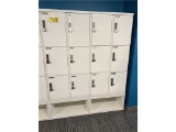 HERMAN MILLER 12-DOOR LOCKER UNIT W/NUMERIS BY DIGILOCK SOLA KEYPAD DIGITAL LOCKS