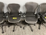 (2) HERMAN MILLER CLASSIC AERON MESH BACK MULTITASK SWIVEL OFFICE CHAIRS