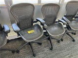 (2) HERMAN MILLER CLASSIC AERON MESH BACK MULTITASK SWIVEL OFFICE CHAIRS