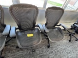 (2) HERMAN MILLER CLASSIC AERON MESH BACK MULTITASK SWIVEL OFFICE CHAIRS, WIDE SEAT