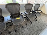 (3) HERMAN MILLER CLASSIC AERON MESH BACK MULTITASK SWIVEL OFFICE CHAIRS