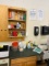 CONTENTS ON SHELF & COUNTER: MISC. CLEANING SUPPLIES & CHEMICALS, PLASTIC CONTAINERS & SPRAY BOTTLES