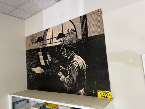 VINTAGE TYPE SETTER PRINT, 55"X35.5"