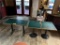 (4) WOOD EDGE, GREEN LAMINATE TOP TABLES: (1) DOUBLE PEDESTAL 47
