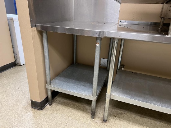 24"X30"X36"H STAINLESS STEEL TABLE WITH LOWER GALVANIZED SHELF