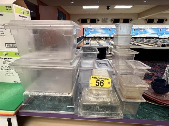 (27) PLASTIC INSERTS, SOME WITH LIDS
