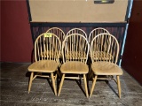 (6) WINDSOR STYLE HIGH BACK DINING CHAIRS