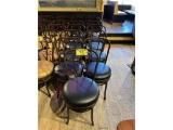 (11) METAL FRAME SWEETHEART CAFÉ CHAIRS, EXTRA THICK BLACK PADDED SEAT
