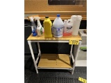 LOT: 2-SHELVING UNITS & MISC. CLEANING SUPPLIES