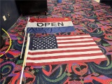 LOT: OPEN FLAG & AMERICAN FLAG