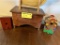 LOT: WOODEN STEP & 2-BIRD HOUSES