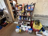 SHELF & CONTENTS: OILS, ANTI-FREEZE, LUBRICANTS, PAINTS