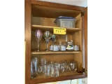 LOT OF ASSORTED GLASSWARE: WINE GLASSES, CHAMPAGNE FLUTES, WATER & JUICE GLASSES, SHOOTERS, MISC.