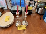 (2) SILVER CANDLE STICKS