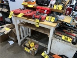 LOT: 2-WOODEN WORK BENCHES