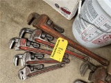 (5) RIDGID ASSORTED PIPE WRENCHES, 10