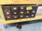 15-DRAWER VINTAGE CARD FILE W/ANTIQUE TOOLS