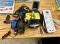 LOT: ASSORTED CABLING, POWER STRIP, DYMO LABELWRITER