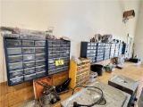 (10) ASST. 18-DRAWER STORAGE CABINETS AND CONTENTS: NAILS, SCREWS, BOLTS, ELECTRICAL AND MISC.