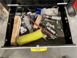 CONTENTS OF DRAWER: AIR CHISEL, RATCHETS AND FITTINGS