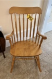 HARDWOOD ROCKING CHAIR WITH VERTICAL SLATS