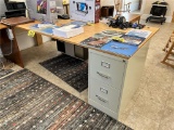 4'X8' WORK SURFACE W/2-DRAWER FILE CABINET