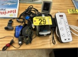 LOT: ASSORTED CABLING, POWER STRIP, DYMO LABELWRITER